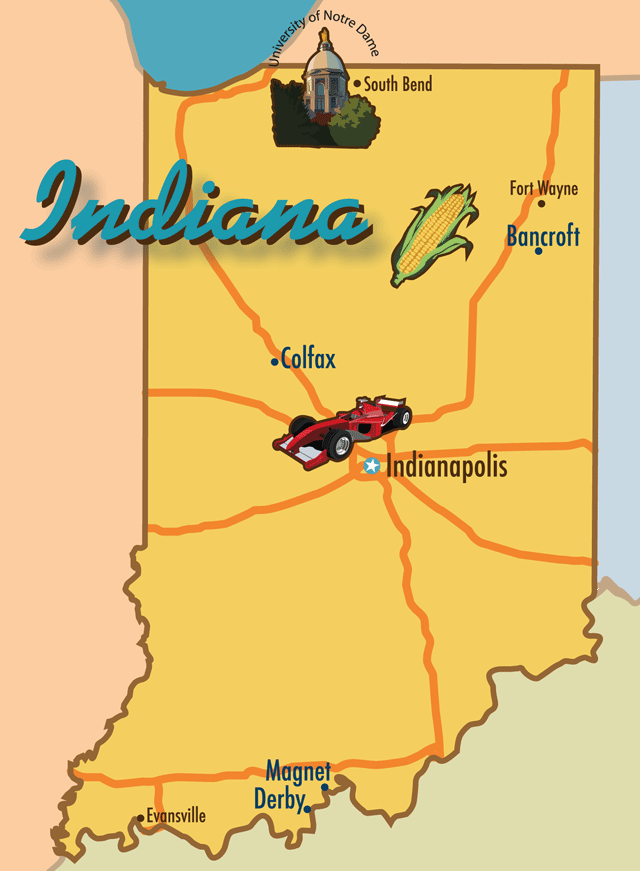 Indiana cabins map