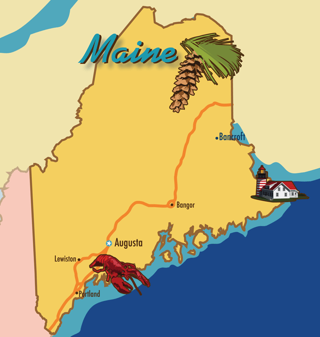 Maine cabins map