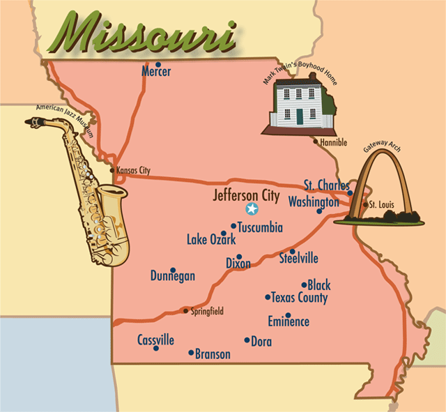 Missouri cabins map