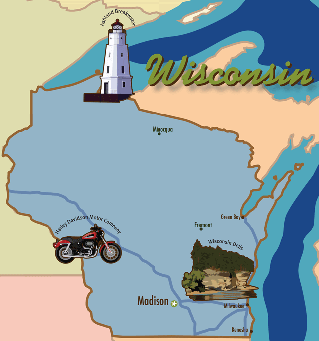 WI cabins map