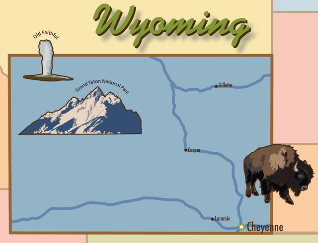 WY cabins map