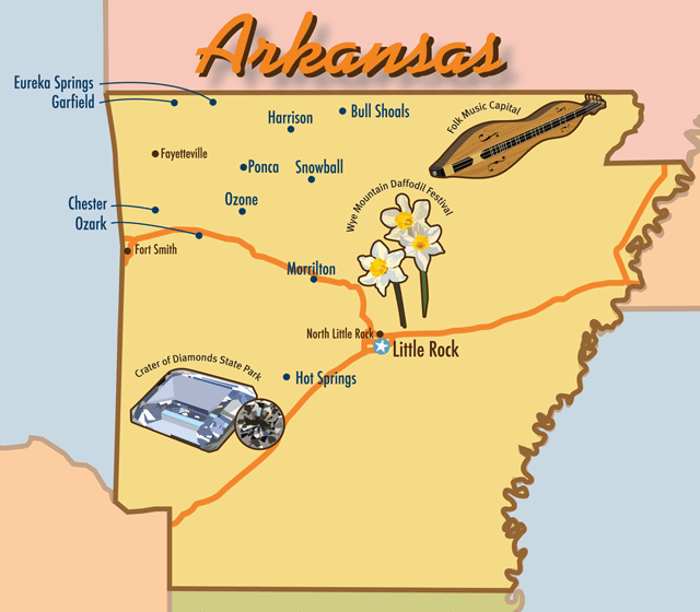Arkansas Cabins map