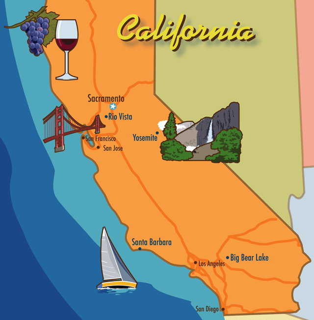 California cabins map