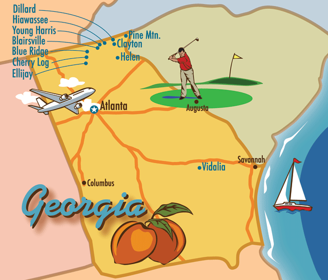 Georgia cabins map