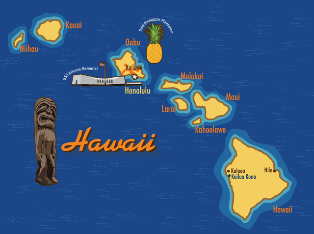 Hawaii vacation rentals map