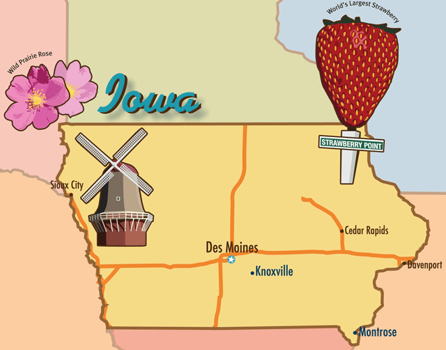 Iowa cabins map
