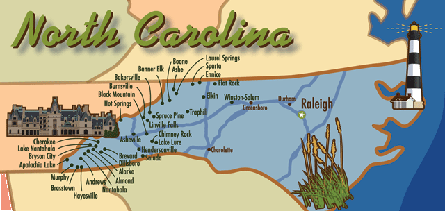NC cabins map