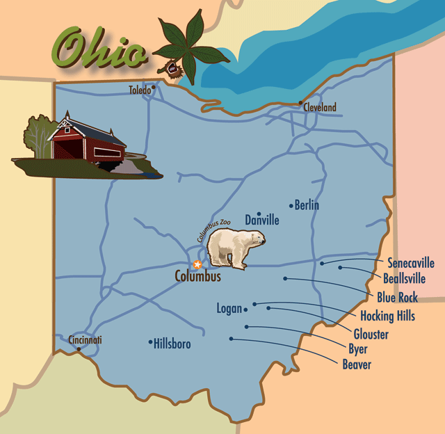 Ohio cabins map